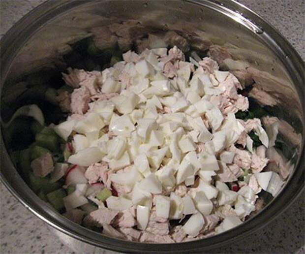 Окрошка мясная на сыворотке с горчицей Окрошка мясная на сыворотке с горчицей