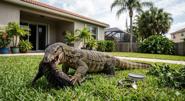 Нильские вараны едят кошек и захватывают дома во Флориде