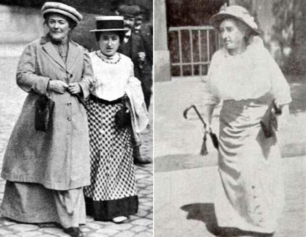 Слева – Клара Цеткин и Роза Люксембург, 1910. Справа – Роза Люксембург | Фото: womanontop.ru и persons-info.com