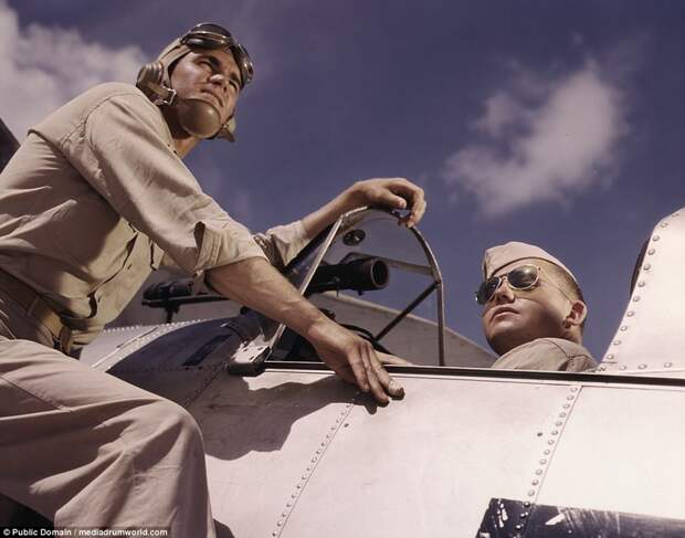 Ensign Noressey and Cadet Thenics are shot using Kodachrome film at a time when colored photography was fairly new