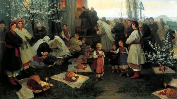 Пимоненко Н. Пасхальная заутреня в Малороссии (1891)