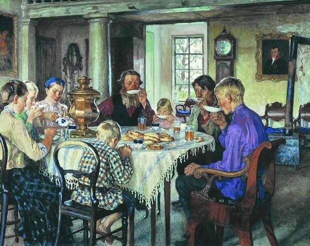 Английское и русское чаепитие в живописи