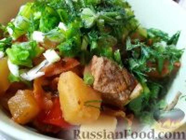 Фото к рецепту: Свинина, тушенная с овощами