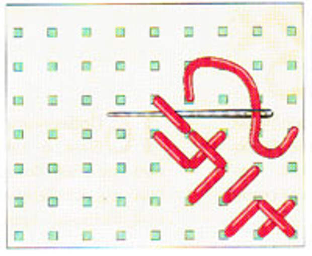 Вышивка крестиком по диагонали. Двойная диагональ справа налево (фото 8)