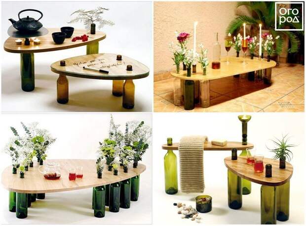 Столы из винных бутылок