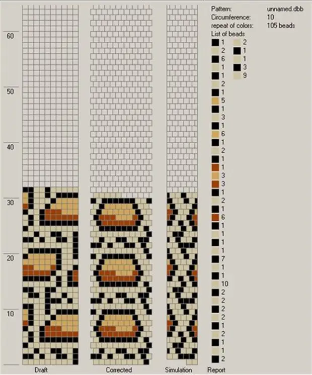 Бисерный жгут змея схема