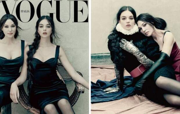 Дева Кассель с мамой Моникой Белуччи в фотосессии для итальянского Vogue