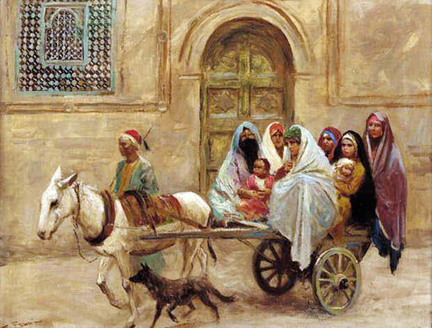 015 Арабская семья на осле, запряженном в тележку (An Arab Family On A Donkey Drawn Cart) (512x389, 191Kb)
