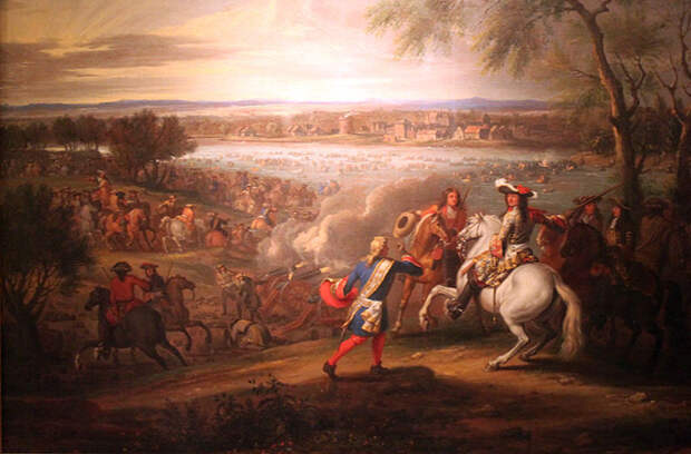 Людовик XIV пересекает Рейн 12 июня 1672 года.