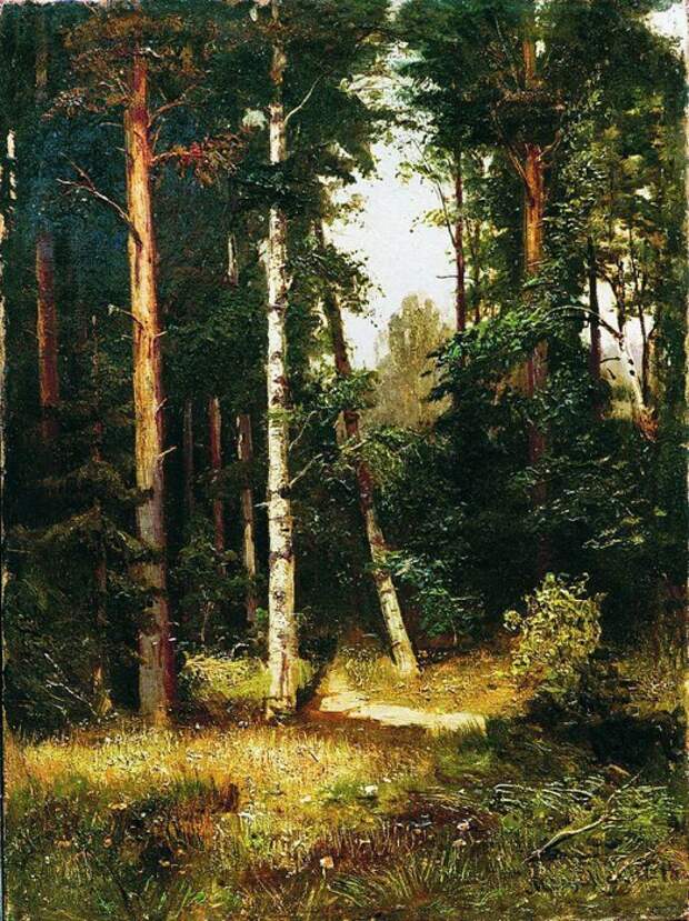 «Тропинка в лесу». (1880-е). Частное собрание. Автор: А.И. Мещерский.