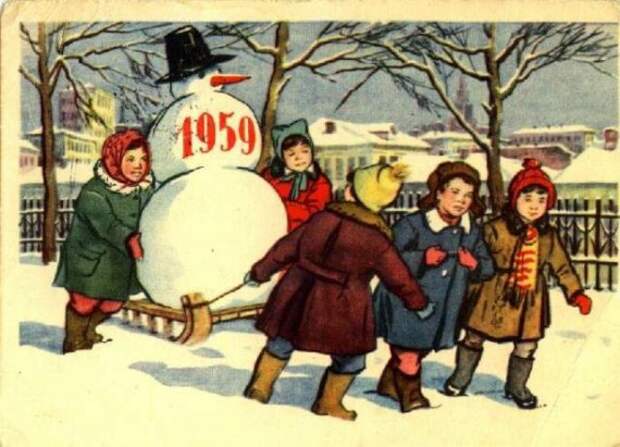 Новогодние открытки СССР