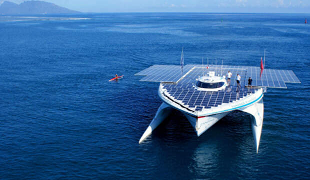 солнечная энергия, корабль, PlanetSolar, солнечные батареи