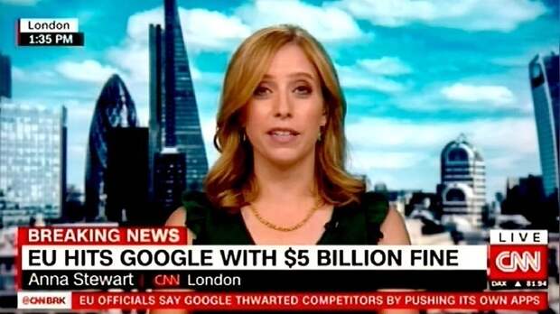 Глобалисты из ЕС оштрафовали коллег из Google на рекордные $5 млрд