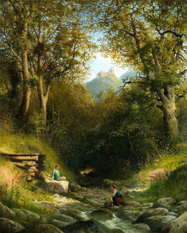 Автор картины - немецкий художник Адольф Жан Луи Томас (Adolphe Jean Louis Thomas). Автор картины - немецкий художник Адольф Жан Луи Томас (Adolphe Jean Louis Thomas).