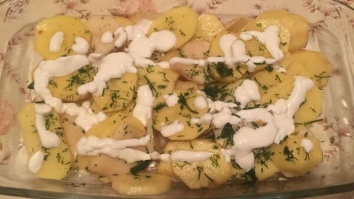 Куриное филе с картошкой и сыром