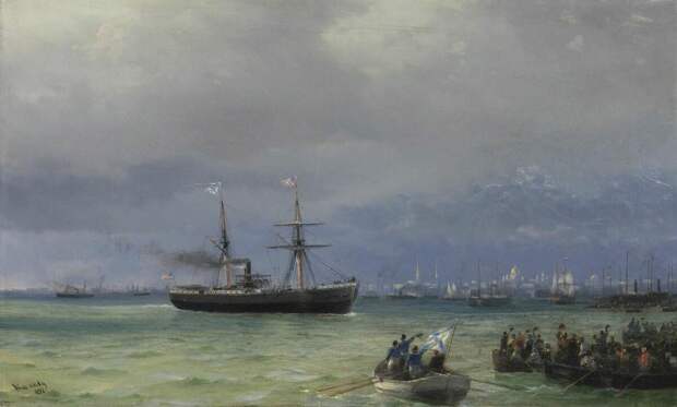 Айвазовский "Корабль помощи" 1892 год