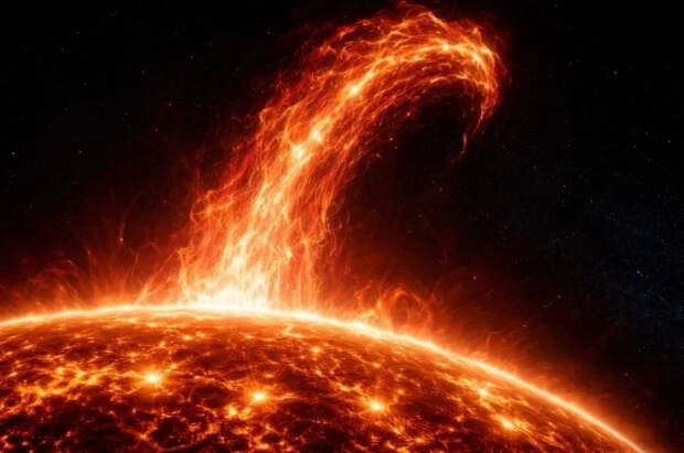 От Солнца оторвался гигантский протуберанец размером миллион километров