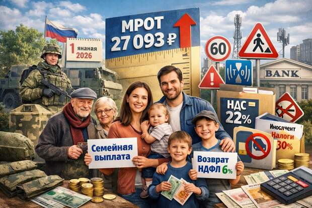 Для россиян в январе 2026 года изменятся пенсии, налоги и ряд других вещей