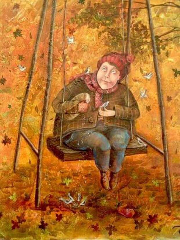 Осенние качели. Автор: Яна Фефелова. Осенние качели. Автор: Яна Фефелова.