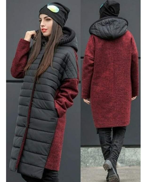 Модное комбинированное пальто по принципу «стежка»/«вязаный трикотаж» 6