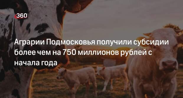 Аграрии Подмосковья получили субсидии более чем на 750 миллионов рублей с начала года
