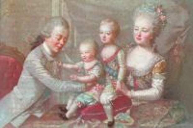 Павел I и Мария Федоровна с сыновьями Константином и Александром.
