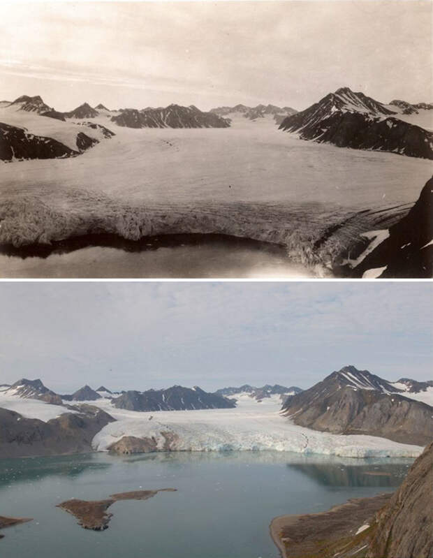 7 шокирующих фотографий, которые показывают, как изменение климата сказалось на арктических ледниках климат, ледник, природа