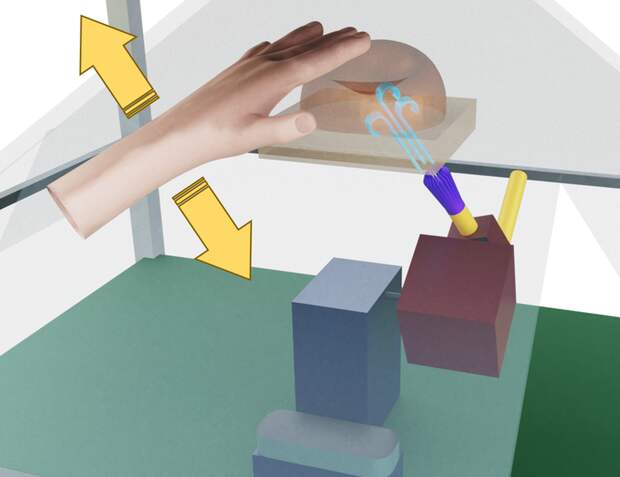 Creating the idea of touch with a hologram
