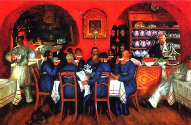 Картина Кустодиева «Московский трактир», 1916 год. | Фото: ru.wikipedia.org. Картина Кустодиева «Московский трактир», 1916 год. | Фото: ru.wikipedia.org.