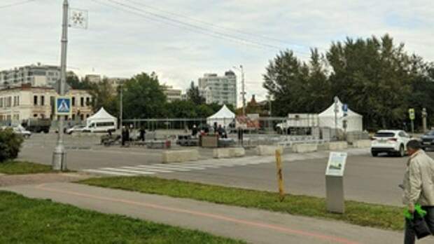 Площадь Свободы перекрыли в Барнауле / Фото: amic.ru / Екатерина Смолихина