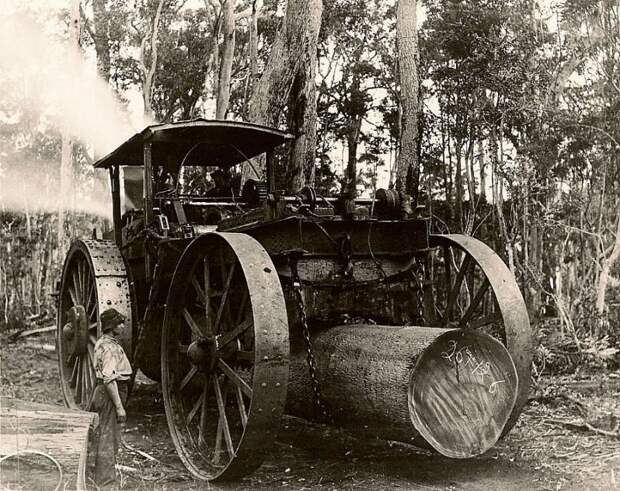 Паровой трактор "Steam whim" 1897 года ретро техника, трактор