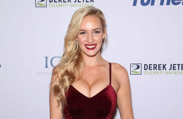 Paige Spiranac posing on the red carpet