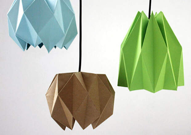 Светильники из оригами.