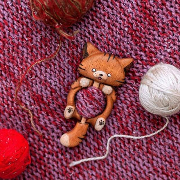 Деревянные броши Olha_toys