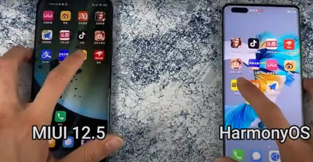 HarmonyOS 2.0 оказалась быстрее MIUI 12.5 в реальных условиях. Видео демонстрирует скорость запуска приложений