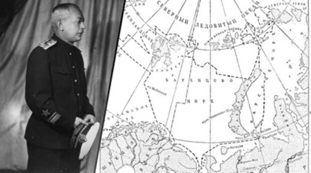 Окенолог Николай Зубов / Карта первой морской высокоширотной экспедиции на ледоколе «Садко»