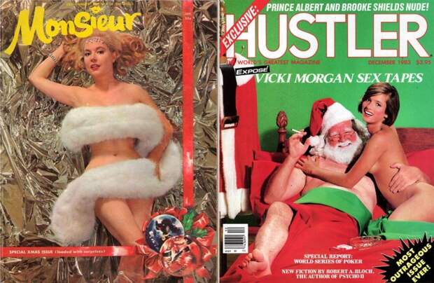Винтажные рождественские обложки мужских журналов с 1940 по 1990-е годы