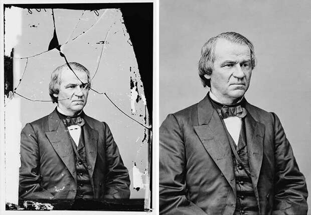 Эндрю Джонсон (декабрь 29, 1808 - июль 31, 1875), семнадцатый президент США колоризация, мастер, прошлое, реставрация, снимок, фотограф, фотография