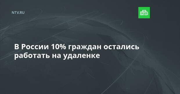 В России 10% граждан остались работать на удаленке