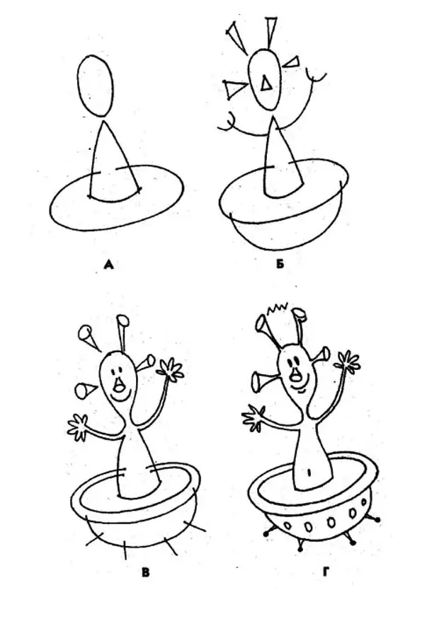 Как можно нарисовать инопланетянина