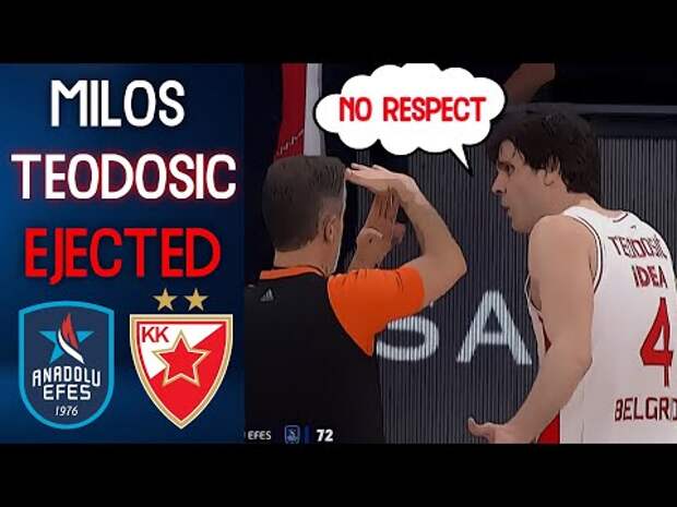 Милош Теодосич дисквалифицирован на два матча и оштрафован за стычку с судьей