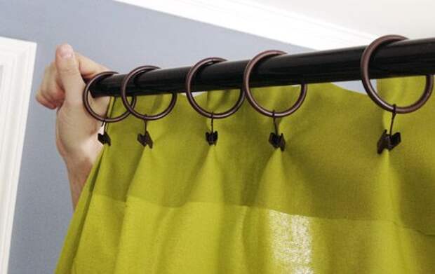 To make no-sew, no-fuss pleats in DIY curtain panels. You can't see the rings once the curtain is hung.: 