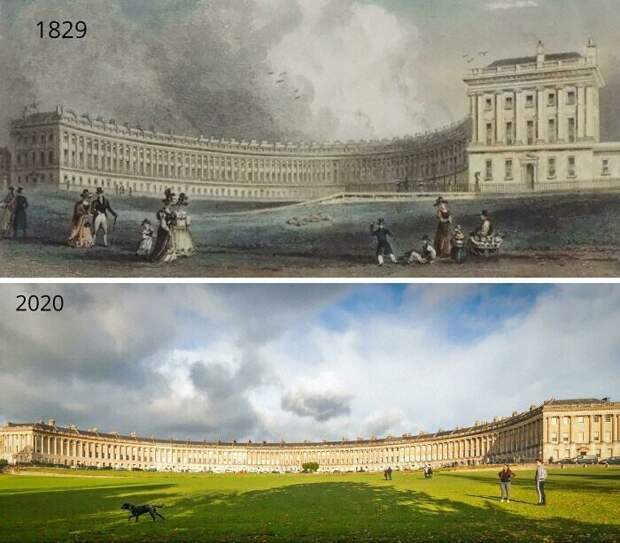 Королевская резиденция 1774 года постройки, Бат, Англия, 1829 - 2020 Королевская резиденция 1774 года постройки, Бат, Англия, 1829 - 2020