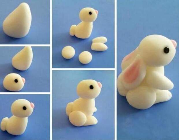 Кролик - Поделки из пластилина для детей