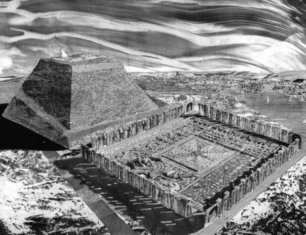 Египетский Лабиринт. (рис. Тони Пекораро) Изображение взято с сайта: https://www.destinationegypt.co.uk/single-post/2018/06/30/Discovery-of-Egypt’s-Lost-Labyrinth