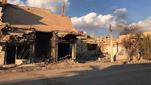 Разрушенные в результате боевых действий Разрушенные в результате боевых действий дома в жилой части города Пальмира в сирийской провинции Хомс. Архивное фотов жилой части города Пальмира в сирийской провинции Хомс