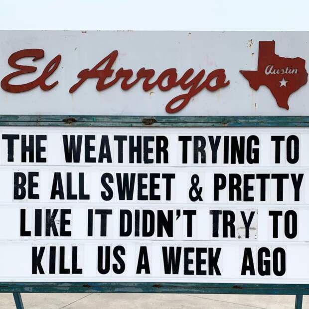 funny sign about weather