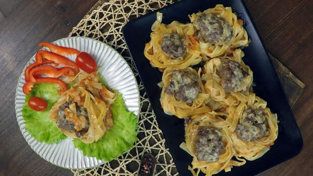 Гнезда с фаршем на сковородке Рецепт, С дедом за обедом, Еда, Кулинария, Вкусно, Просто, Видео, Длиннопост