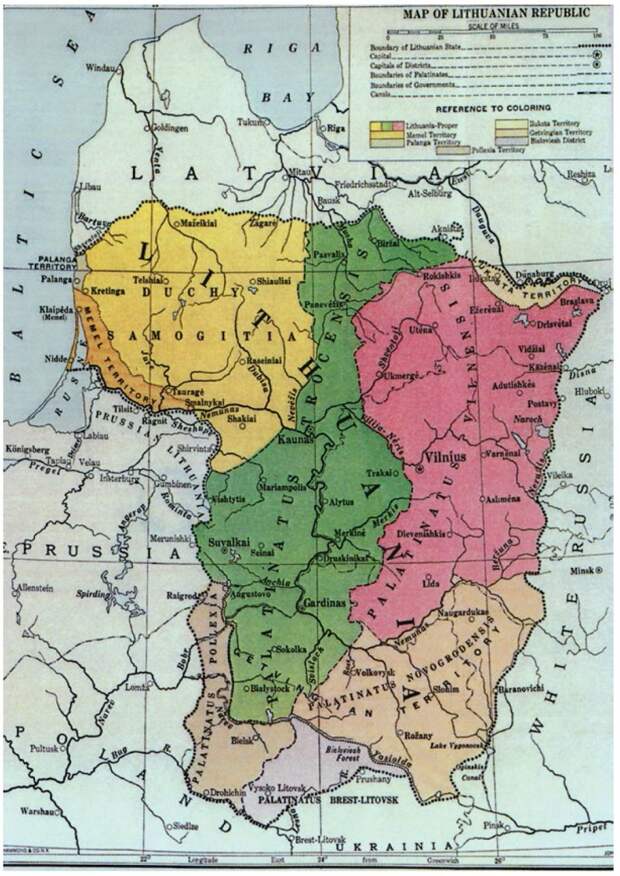 Проект границ литовского государства, 1920 год исторические карты, карта, картография, карты, редкие карты