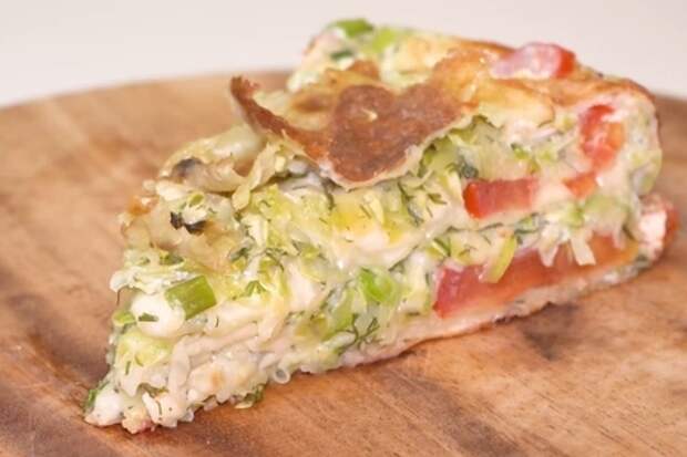 Фото к рецепту: Кабачковый пирог на сковороде 